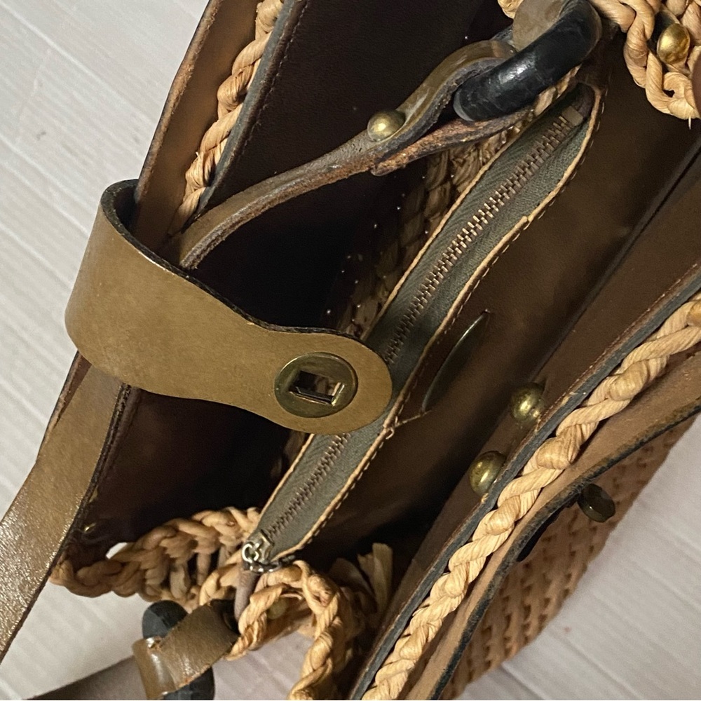 Vintage Zenith straw leather trim bag - Picture 10 of 13